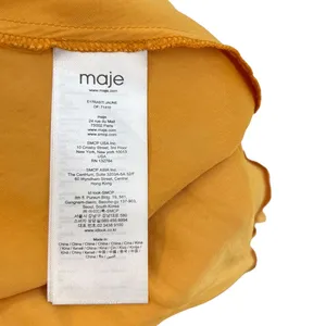Maje Rasti One-Shoulder Dress Long High-Lo Satin Yellow Size 1 US‎ Small thumbnail 13