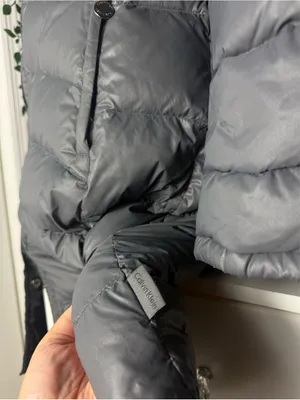 Calvin Klein Grey Duck Down Puffer Long Coat Packable Hooded Zip Size Large thumbnail 2