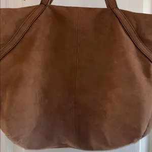 Mandarina Duck Brown Suede Shoulder Bag Zip Closure Preloved Very Clean Inside thumbnail 4