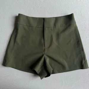 Alice + Olivia Olive Green Cady Shorts thumbnail 2