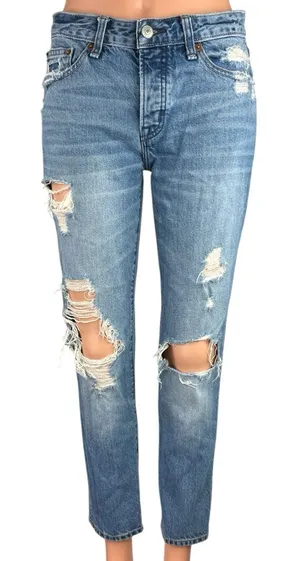 Abercrombie & Fitch Ames Low Rise Distressed Skinny Slim Boyfriend Denim Jeans 0 thumbnail 1