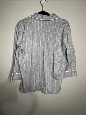 Lauren Ralph Lauren Essentials Bingham Knits Gray White Striped Capri Pajama Set thumbnail 8