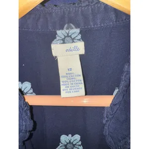 Anthropologie Odille Floral Cap Sleeve Top Women's 12 Feminine Cottage Pintuck thumbnail 4