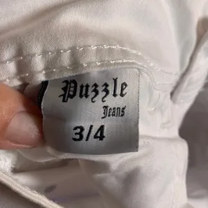 Puzzle Jeans Womens White Skinny Denim Pants Double Button‎ Mid Rise 27x29.5 thumbnail 12