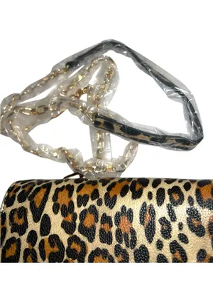 Lulu's Leopard Print Chain-Handle Wallet Clutch - Brown/Tan/Black thumbnail 10
