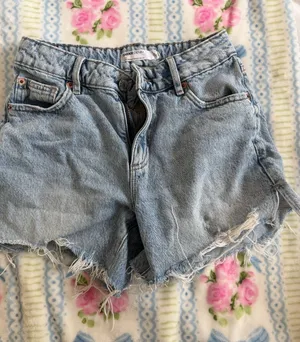 Garage Light Blue Distressed Denim Shorts thumbnail 1