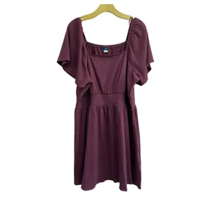 Old Navy Dark Maeve Plum Waist Defined Flutter Sleeve Mini Dress‎ XXL thumbnail 2
