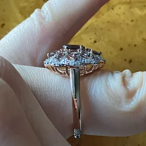 Color Changing Garnet Moissanite Sterling Silver Ring Size 7 Brown thumbnail 4