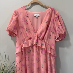 LoveShackFancy Pink Floral Midi Dress thumbnail 7