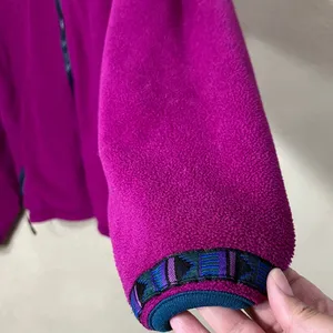 L.L.Bean Womens Fleece Jacket Polartec Windproof Zip Front‎ Purple Teal Trim L thumbnail 3