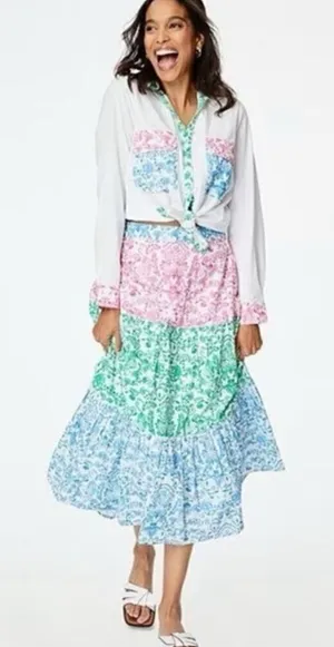 Roller Rabbit aitona carlisa tiered floral maxi skirt Large thumbnail 1