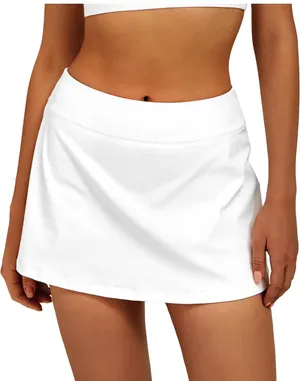 Stelle Women’s White High-Waisted Pleated Tennis Skort with Pocket - Size S thumbnail 4