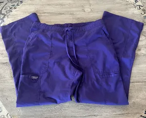 Cherokee Purple Cargo Scrub Pants with Drawstring Waist thumbnail 1