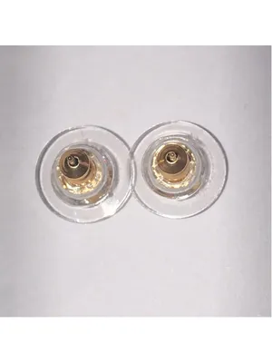 Gold Plated Sterling Silver L 925 Princess Cut Dainty Stud Earrings thumbnail 3