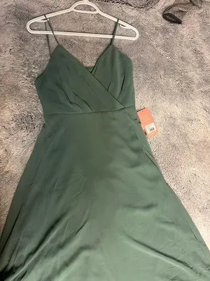 Birdy Grey Green ( Sea Glass) Bridesmaid Dress thumbnail 3