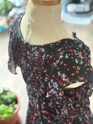 Parker Sheer Floral Print Dress thumbnail 2
