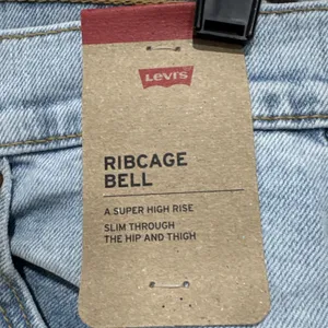 Levis Ribcage Bell Jeans Super High Rise Blue Denim Womens 32 x 32 Flare Retro thumbnail 5