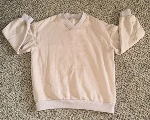 Women's‎ Beige V Neck Sweatshirt Size Small thumbnail 1