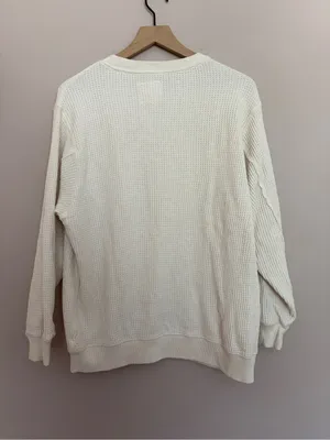 Aerie Waffle Knit Crewneck Sweatshirt Small thumbnail 3
