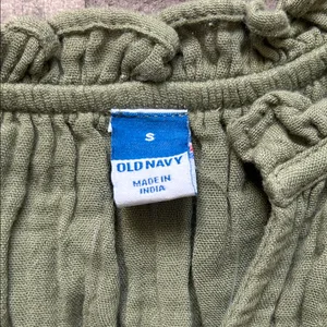 Old Navy Olive Green Ruffled Dress thumbnail 2