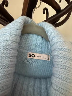 Light Blue Turtleneck Knit Sweater Size L thumbnail 5