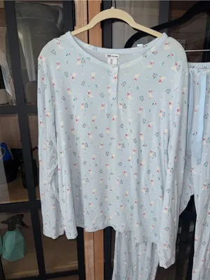 Sofia Richie Grainge x Amazon modal henley pajamas set goose silly long sleeve thumbnail 5