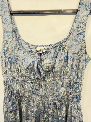 Women's Cotton Midi Pullover Sundress - Universal Thread Blue Floral Medium NWT thumbnail 5