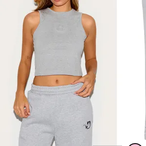 Nwt Prettylittlething Ash Grey Logo Embroidered Wide Leg Sweatpants M thumbnail 4