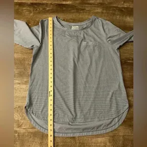 Columbia Women Large Gray Striped Shirt Outdoor Long Sleeve Round Neck thumbnail 3