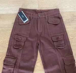 EM - Wide Leg Carpenter Cargo Pants in Brown thumbnail 2