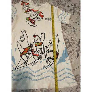 Vintage 90s USPP All Over Print Ribbed Shirt Small Polar Bear Water Ski AOP thumbnail 3