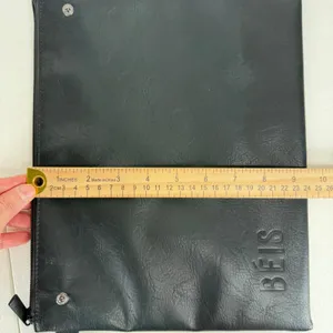 BEIS Large Pouch Travel Organizer Faux Leather Zip Top Clutch Black Accesory thumbnail 10