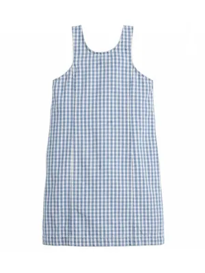 Levi's Aly Sleeveless Jumper Mini Denim Dress Blue White Check Gingham NWT Large thumbnail 6