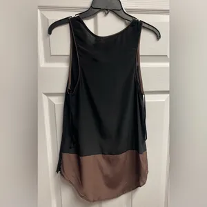 NWT Anthropologie “Maeve” 100% Silk Black/Brown High-Low Tank Size 4 thumbnail 4