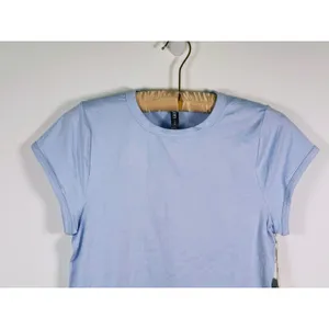 NWT Vuori Halo Baby Tee Womens Large Soft Sky Heather Blue Athletic Gym Lounge thumbnail 5