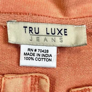 Tru Luxe Jeans Peach Long Sleeve Embroidered Top XL thumbnail 10