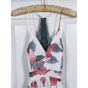 Dainty Hooligan Womens Chiffon Floral Lace Maxi Dress Small White Event Party Boho Romantic thumbnail 6
