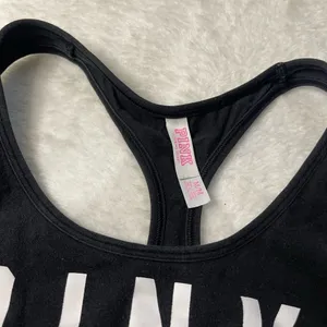 VS Victoria’s Secret Pink Nation Black Logo Sports Bra thumbnail 3
