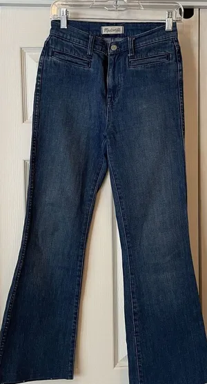 Madewell Jeans Women’s Flea‎ Market Flare Dark Wash Size 25x29 Western Cowgirl thumbnail 1