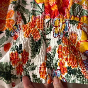 Joie Tropical Floral Strapless Mini Dress Orange Yellow Size 8 NWOT thumbnail 9
