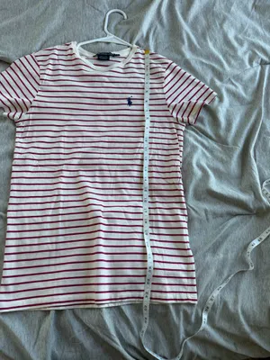 Ralph Lauren Sport Women’s Top 100% Pima Cotton Striped Pony Ecru Magenta Small thumbnail 7
