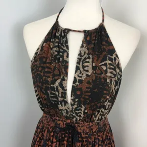 Free People Beach Day Open Back Halter Mini Dress In Black Medium thumbnail 5