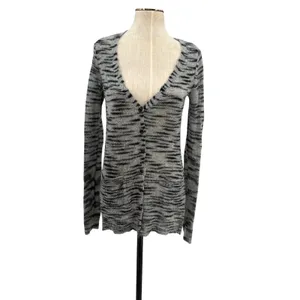 Free People Beach Cardigan Sweater Stripe Mohair Blend Gray Size‎ Small thumbnail 3
