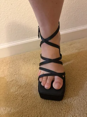 Lulus Black Strappy Heels in size 6 thumbnail 5