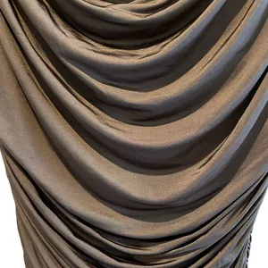 JS Boutique Cocktail‎ Dress Brown Beaded Shoulder Ruched Bodycon Womens Size 10 thumbnail 2