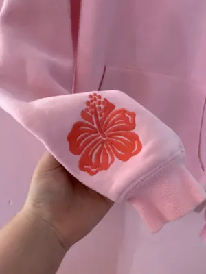 Pink Palm Puff Hoodie pink thumbnail 2