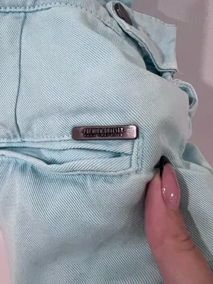 Zara Trafaluc Aqua Short Overalls Romper Y2K Utility Denim Size S thumbnail 4