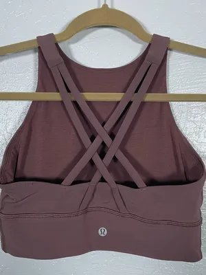 Lululemon Women 6 Mauve Pink Energy Bra High Neck Long Line Athleisure Workout thumbnail 1