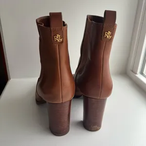 Ralph Lauren Mylah Brown Leather Ankle Boots thumbnail 6