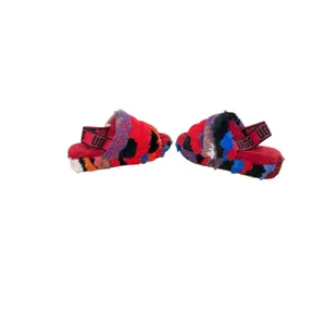 Ugg Woman'S Fluff Yeah‎ Slide Cali Collage Red Size 6/ 1118164/ Authentic thumbnail 5